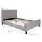 Flash Furniture Platform Bed, Tribeca, Full, Light Gray HG-26-GG - alternate 4